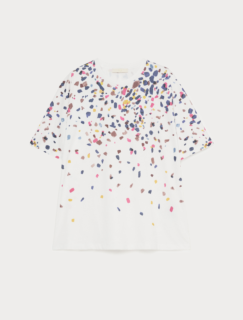 T-Shirt aus Jersey mit Stickerei - WEISS - Marina Rinaldi