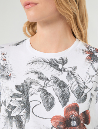 Embroidered jersey T-shirt - OPTICAL WHITE - Marina Rinaldi - 5