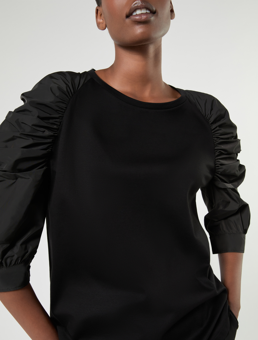 T-shirt en jersey et taffetas - NOIR - Marina Rinaldi - 5