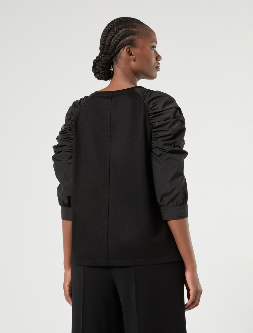 T-shirt en jersey et taffetas - NOIR - Marina Rinaldi - 4