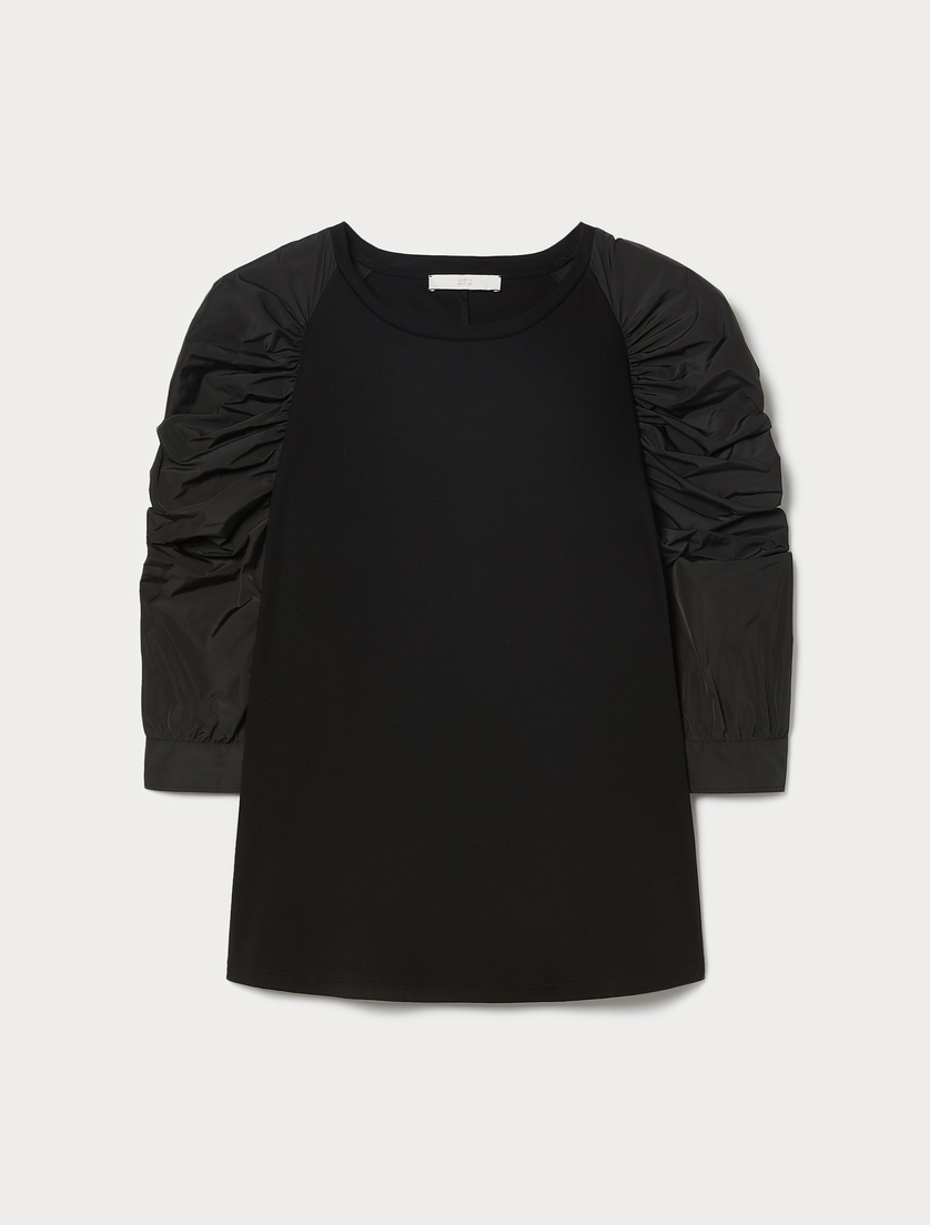 T-shirt en jersey et taffetas - NOIR - Marina Rinaldi