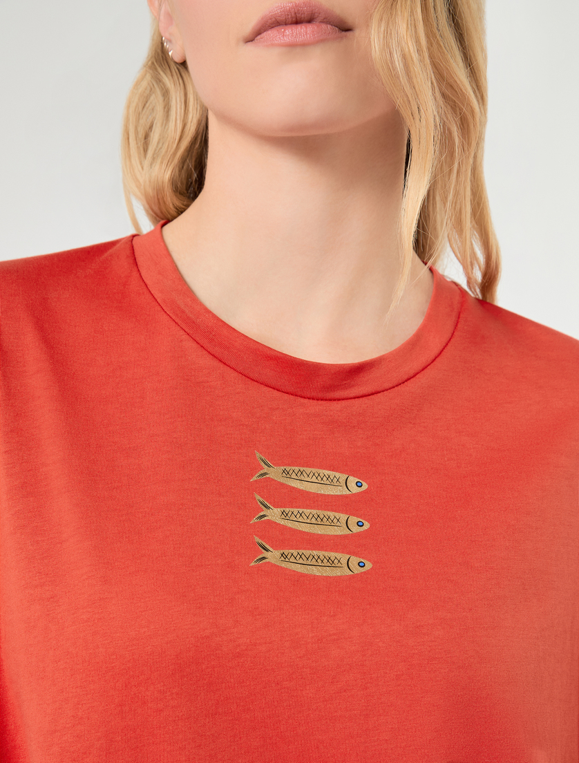 T-Shirt aus Jersey mit Fisch-Print - KORALLE - Marina Rinaldi - 6