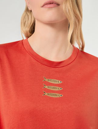 T-Shirt aus Jersey mit Fisch-Print - KORALLE - Marina Rinaldi - 6