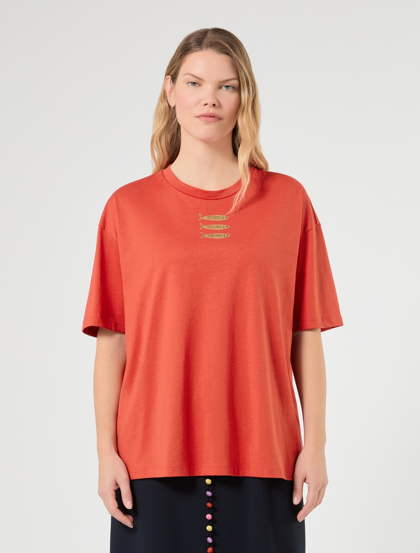 T-Shirt aus Jersey mit Fisch-Print - KORALLE - Marina Rinaldi - 4