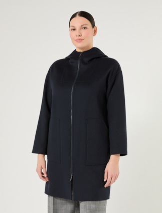 Cappotto in double di lana e cachemire - BLU NOTTE