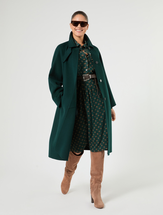 Double wool and nylon coat - DARK GREEN - Marina Rinaldi - 2
