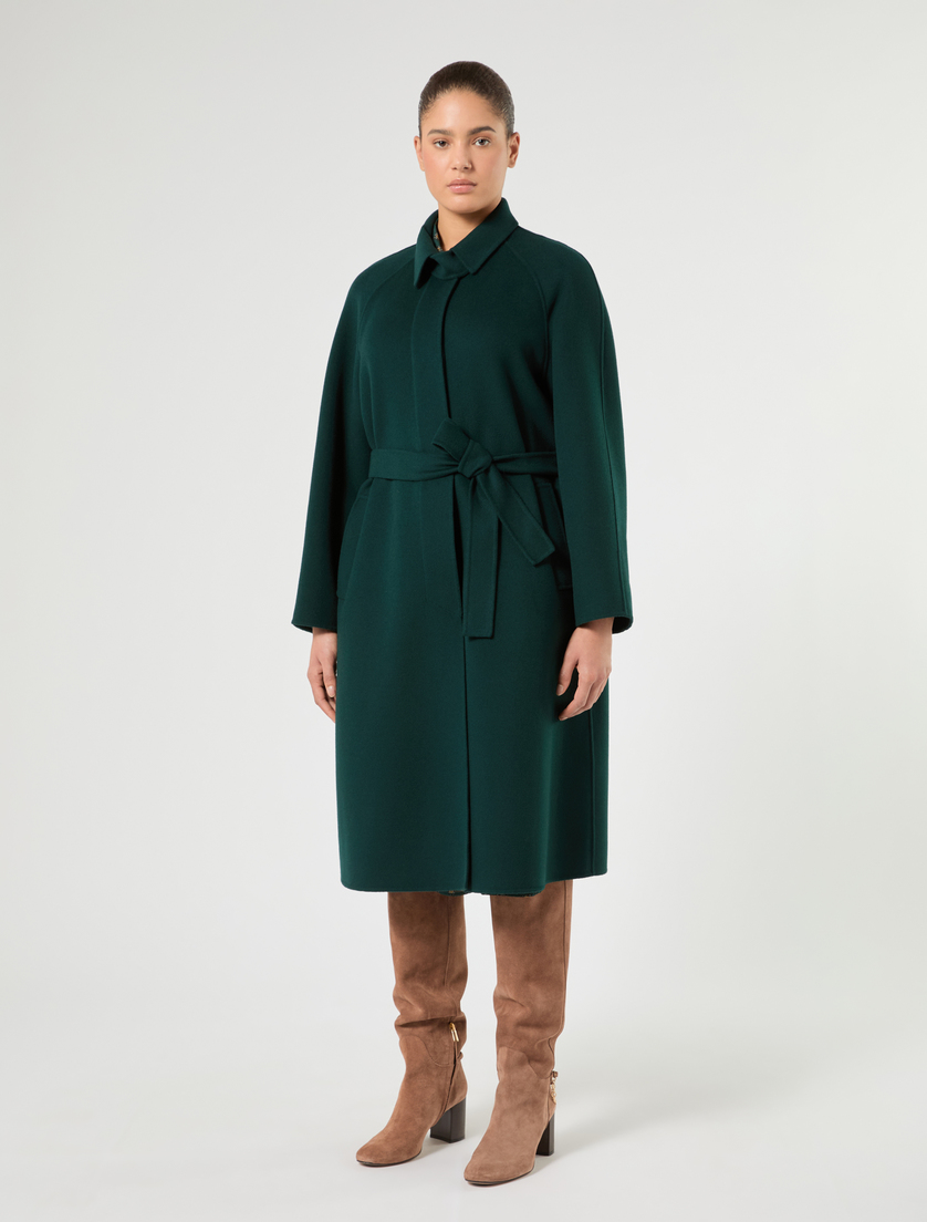 Double wool and nylon coat - DARK GREEN - Marina Rinaldi - 3