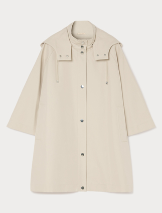 Water-repellent twill cape - MOSS GREEN - Marina Rinaldi - 1