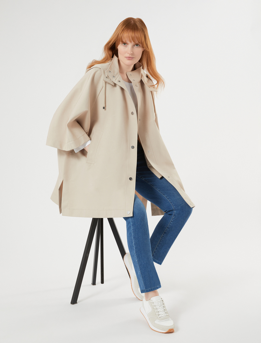 Water-repellent twill cape - MOSS GREEN - Marina Rinaldi - 2