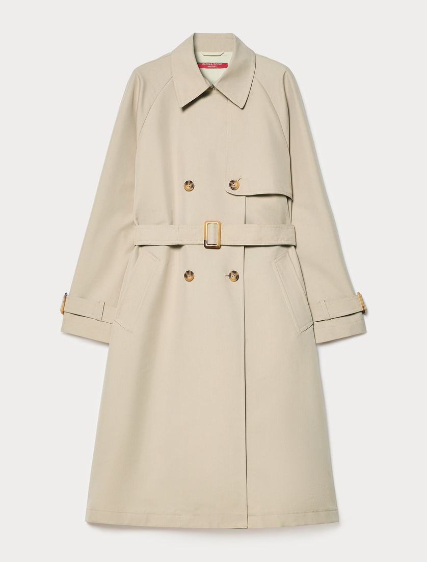 Water-repellent twill trench coat - MOSS GREEN - Marina Rinaldi