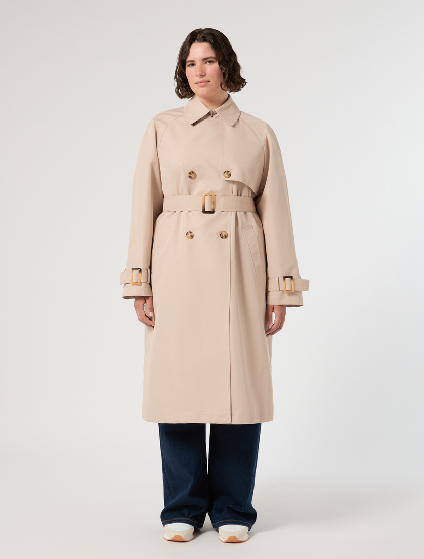 Water-repellent twill trench coat - MOSS GREEN - Marina Rinaldi - 3