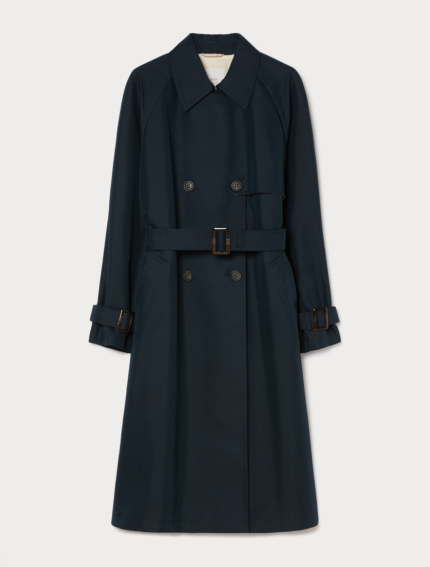 Water-repellent twill trench coat - ULTRAMARINE - Marina Rinaldi