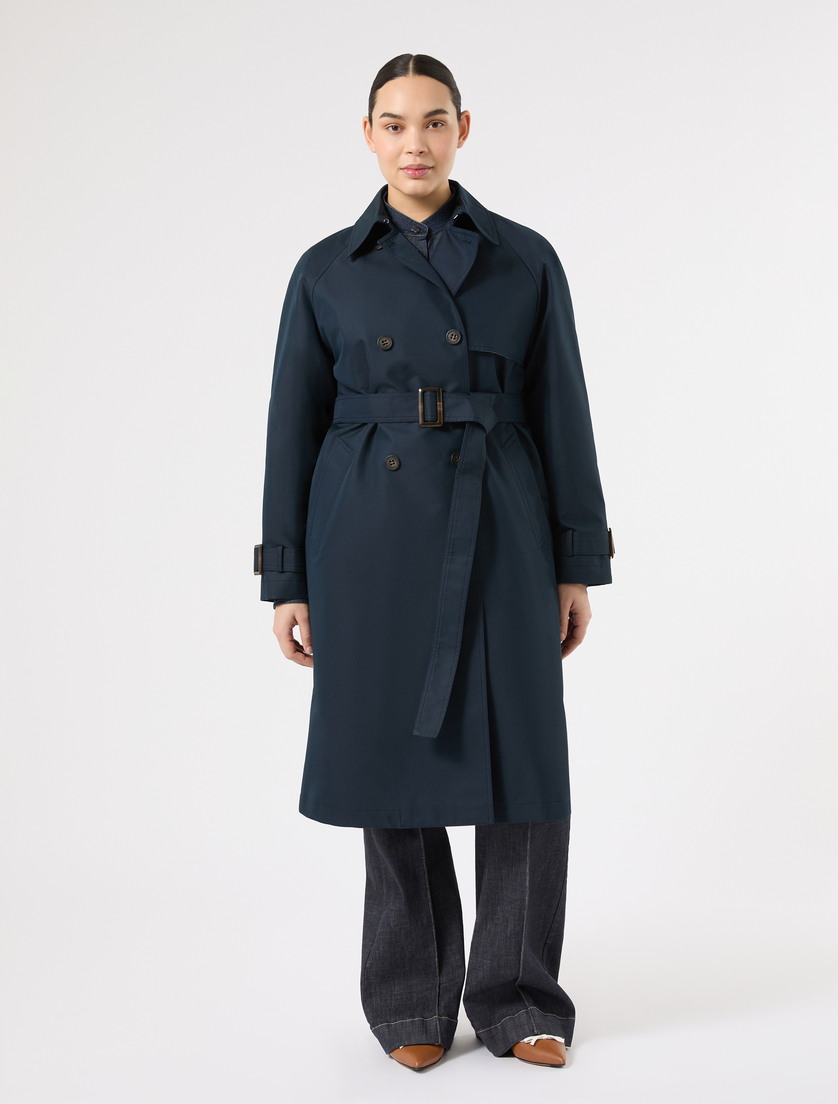 Water-repellent twill trench coat - ULTRAMARINE - Marina Rinaldi - 3