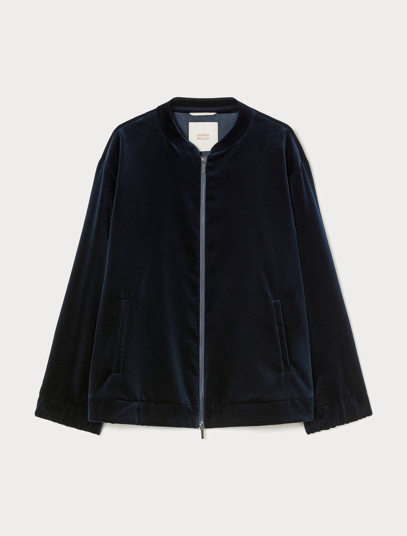Velvet bomber jacket - MIDNIGHTBLUE - Marina Rinaldi