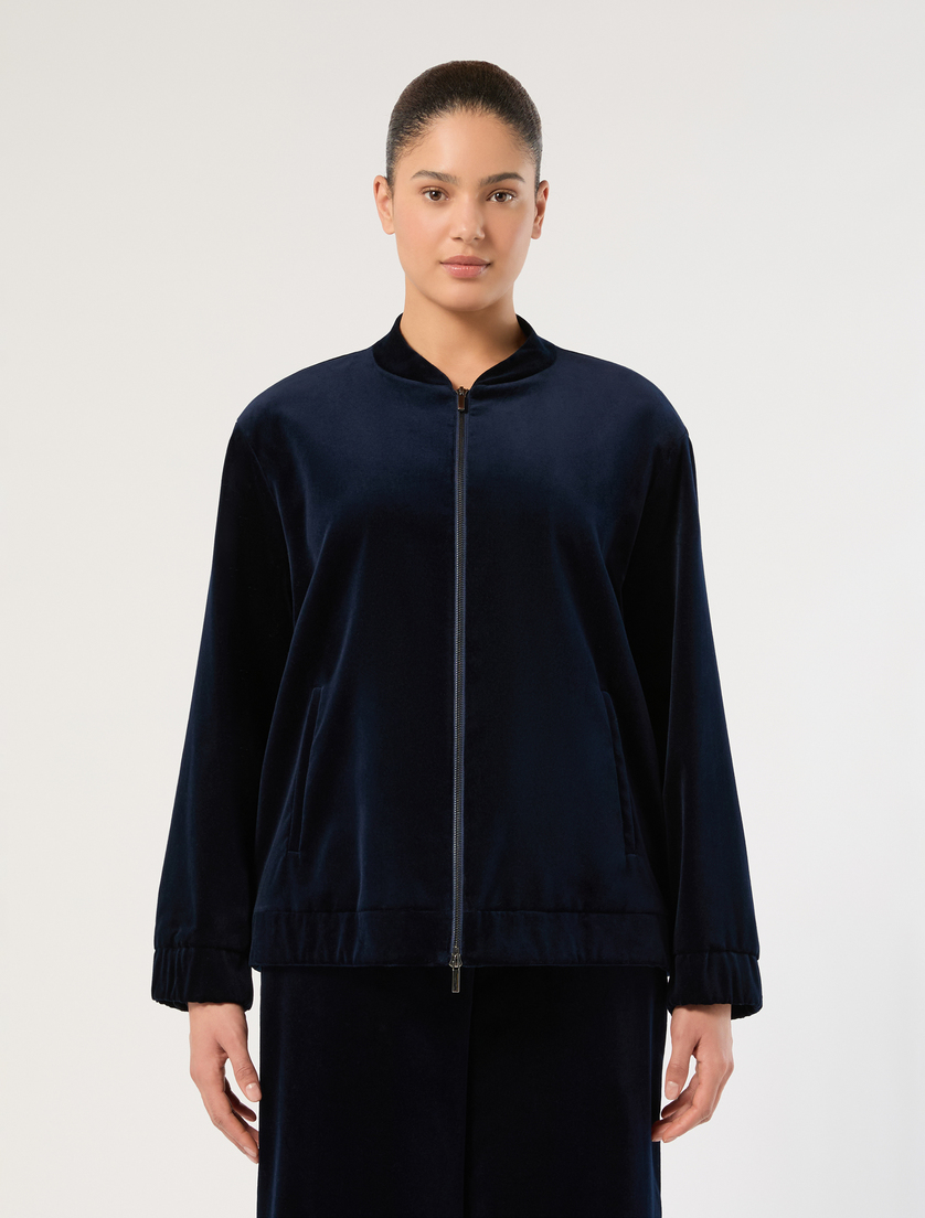 Velvet bomber jacket - MIDNIGHTBLUE - Marina Rinaldi - 3