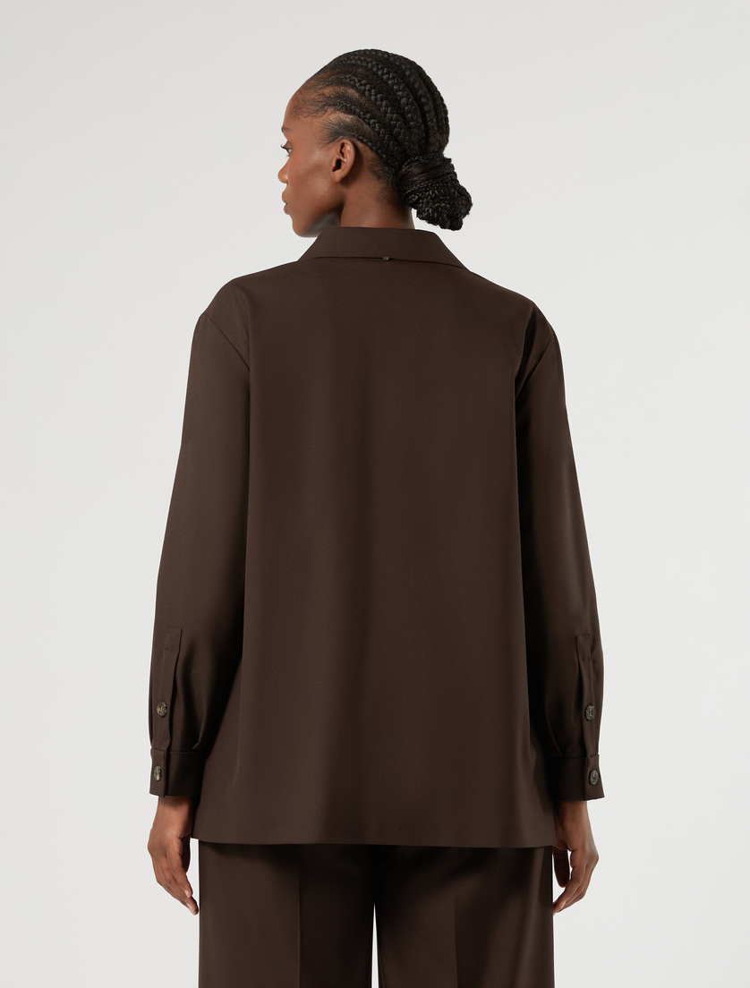 Viscose-blend twill jacket - CHOCOLATE - Marina Rinaldi - 4