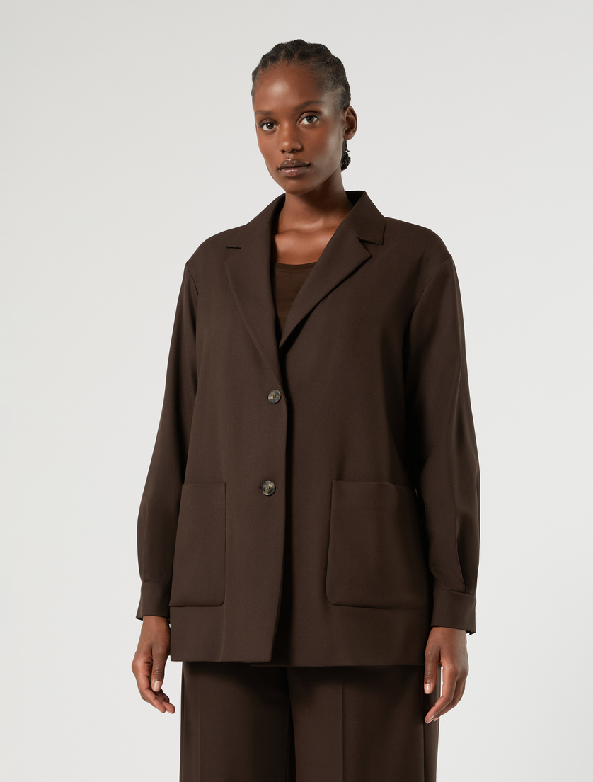 Viscose-blend twill jacket - CHOCOLATE - Marina Rinaldi - 3
