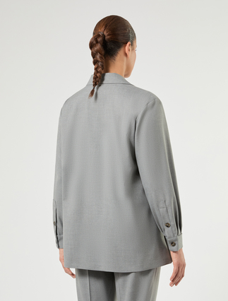 Viscose-blend twill jacket - MEDIUM GREY - Marina Rinaldi - 4