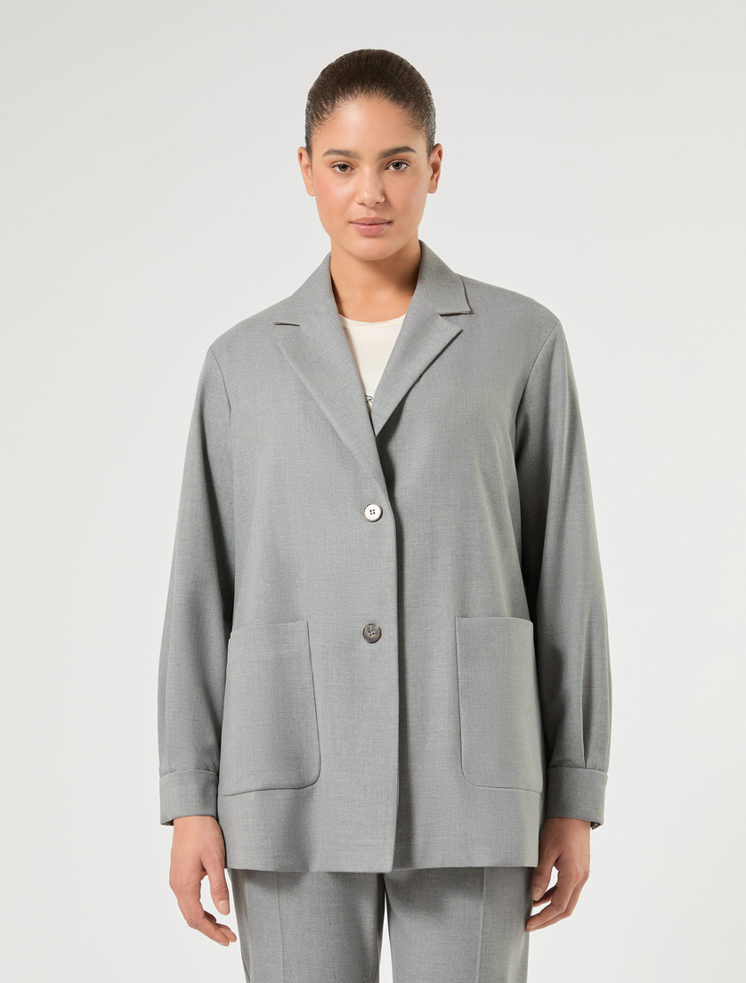 Viscose-blend twill jacket - MEDIUM GREY - Marina Rinaldi - 3