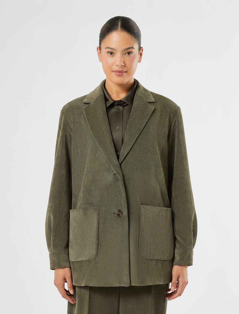 Velvet jacket - OLIVE GREEN - Marina Rinaldi - 3
