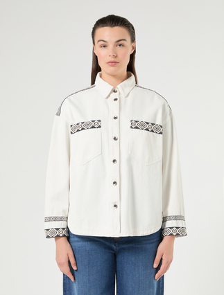 Cotton bull denim jacket - SILK - Marina Rinaldi - 3