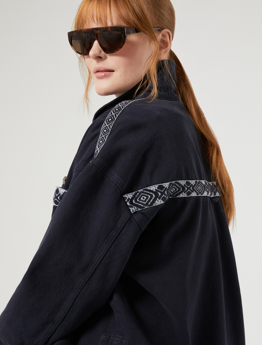 Cotton bull denim jacket - ULTRAMARINE - Marina Rinaldi - 5