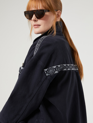 Cotton bull denim jacket - ULTRAMARINE - Marina Rinaldi - 5