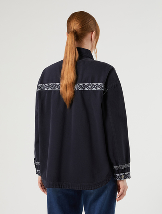 Cotton bull denim jacket - ULTRAMARINE - Marina Rinaldi - 4