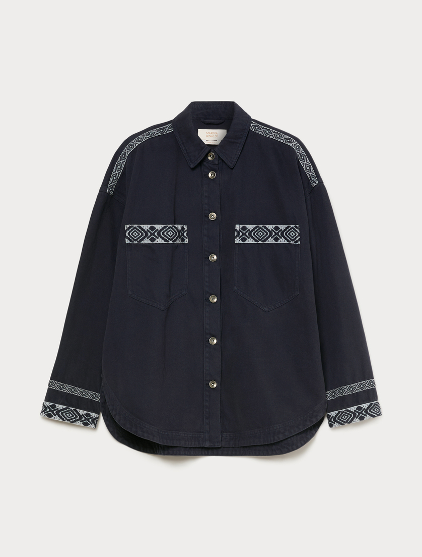 Cotton bull denim jacket - ULTRAMARINE - Marina Rinaldi