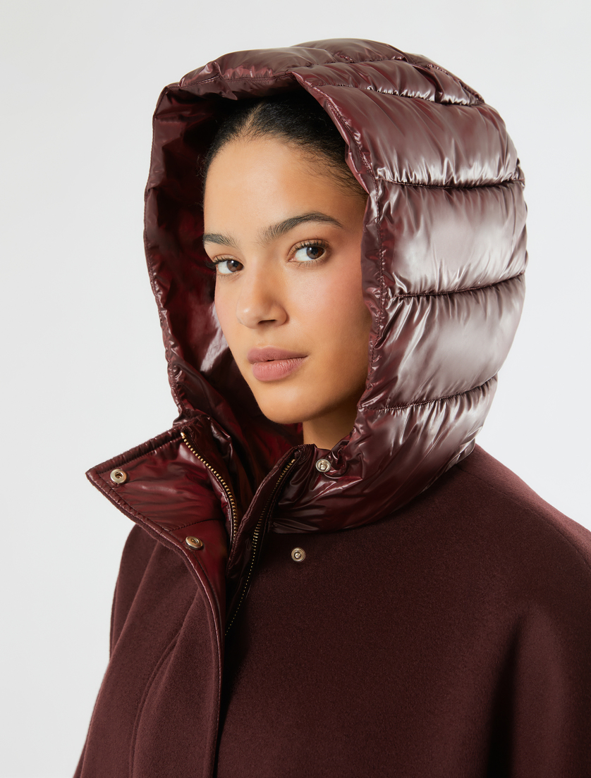 Wool-blend cloth heavy jacket - BROWN BORDEAUX - Marina Rinaldi - 5