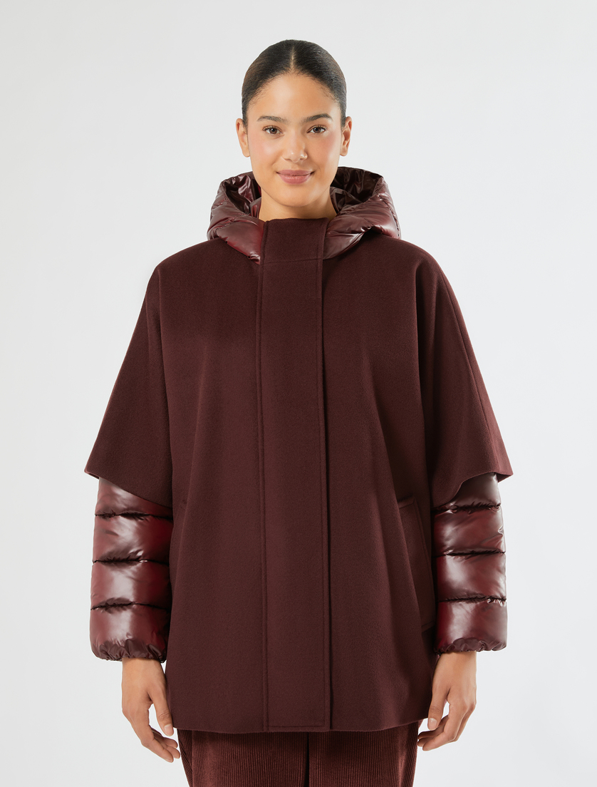 Wool-blend cloth heavy jacket - BROWN BORDEAUX - Marina Rinaldi - 3