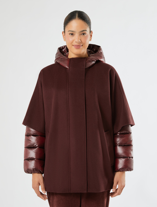Wool-blend cloth heavy jacket - BROWN BORDEAUX - Marina Rinaldi - 3