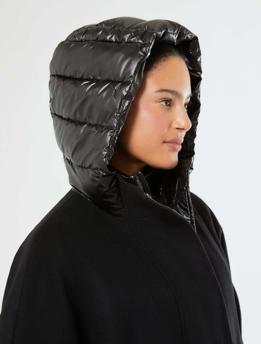 Wool-blend cloth heavy jacket - BLACK - Marina Rinaldi - 5