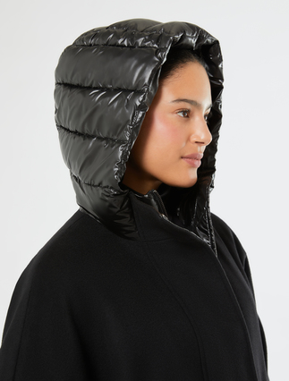 Wool-blend cloth heavy jacket - BLACK - Marina Rinaldi - 5