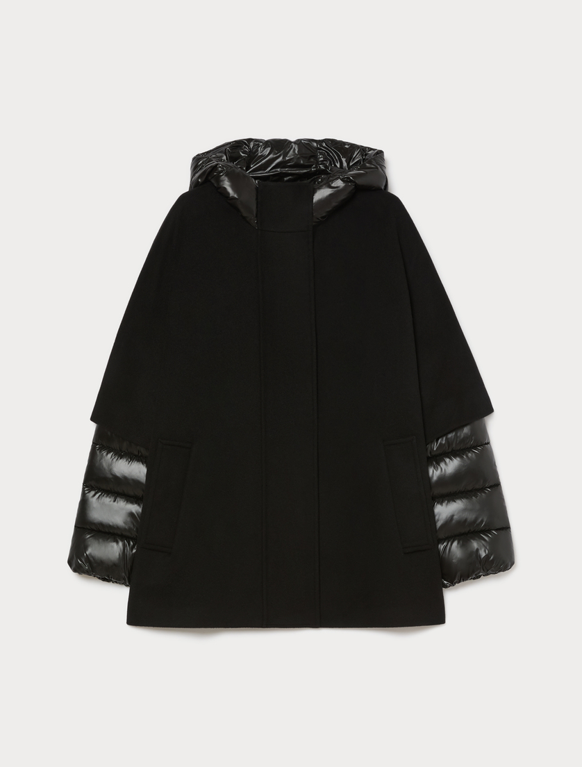 Wool-blend cloth heavy jacket - BLACK - Marina Rinaldi