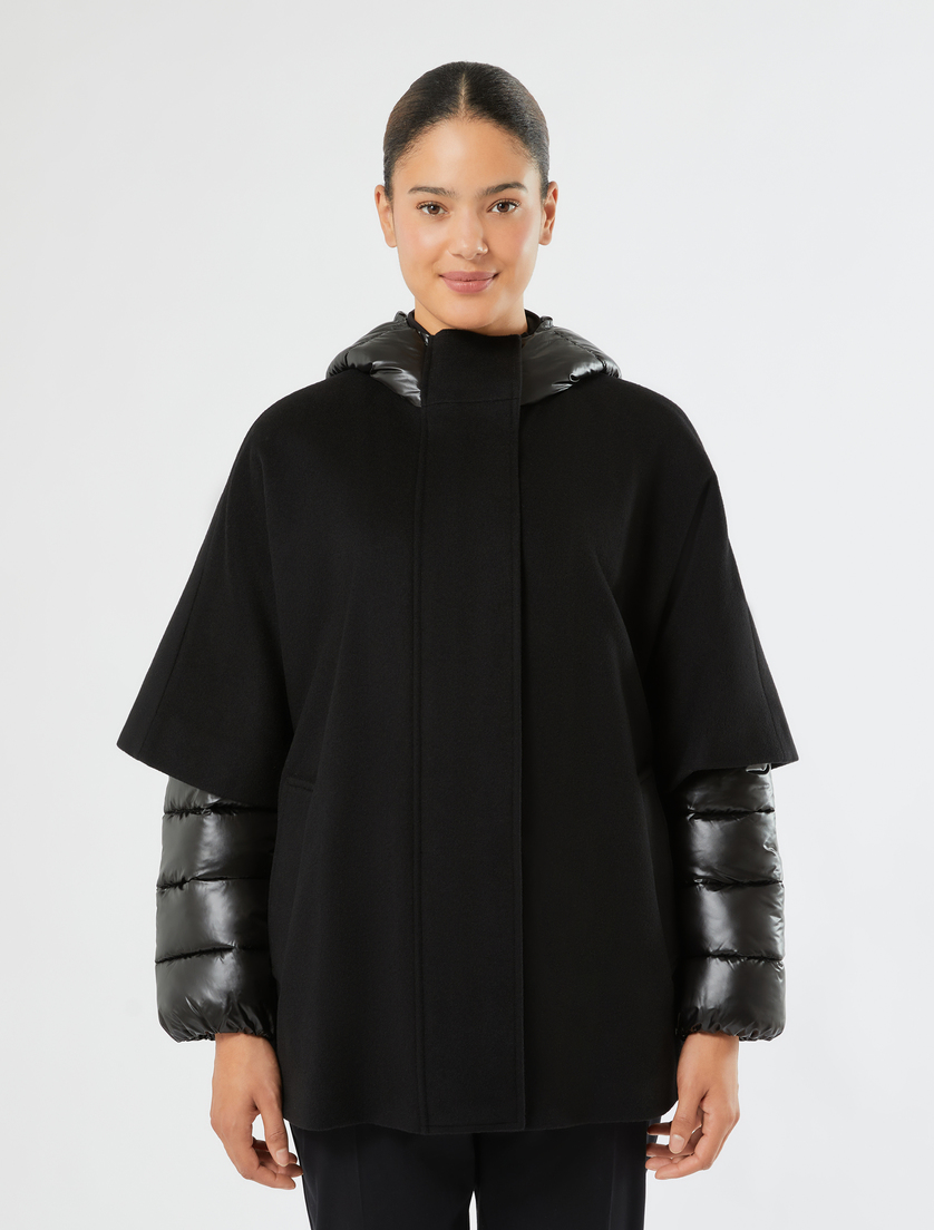 Wool-blend cloth heavy jacket - BLACK - Marina Rinaldi - 3