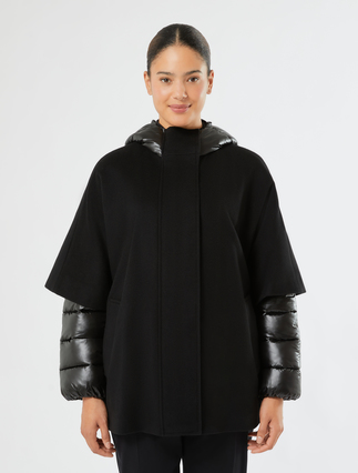 Wool-blend cloth heavy jacket - BLACK - Marina Rinaldi - 3