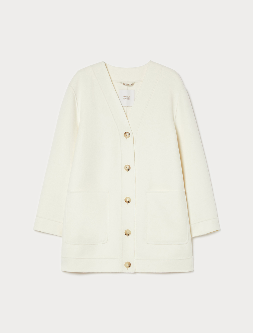 Double-faced wool and cashmere coat - IVORY - Marina Rinaldi