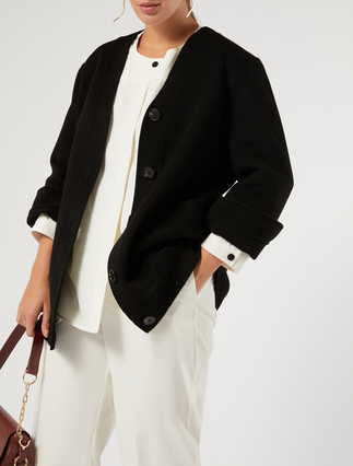 Double-faced wool and cashmere coat - BLACK - Marina Rinaldi - 5