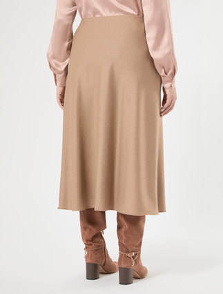 Gonna in flanella stretch - CAMMELLO - Marina Rinaldi - 4