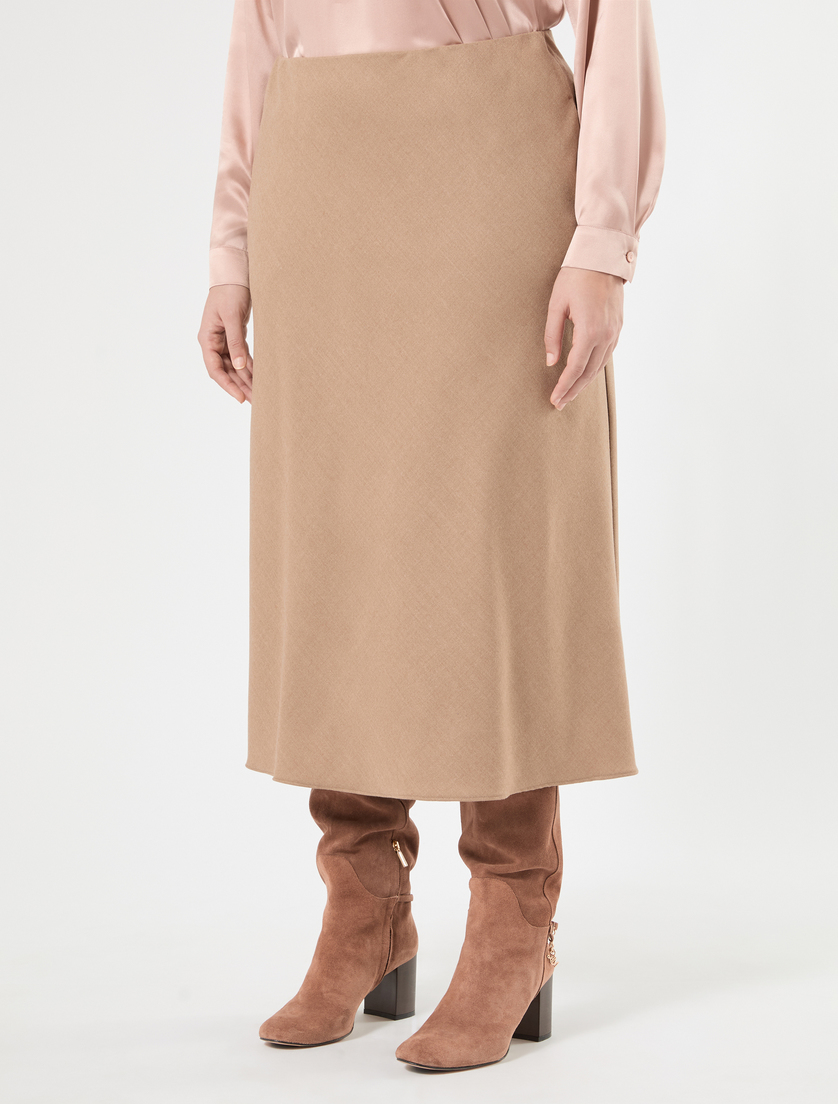 Gonna in flanella stretch - CAMMELLO - Marina Rinaldi - 3