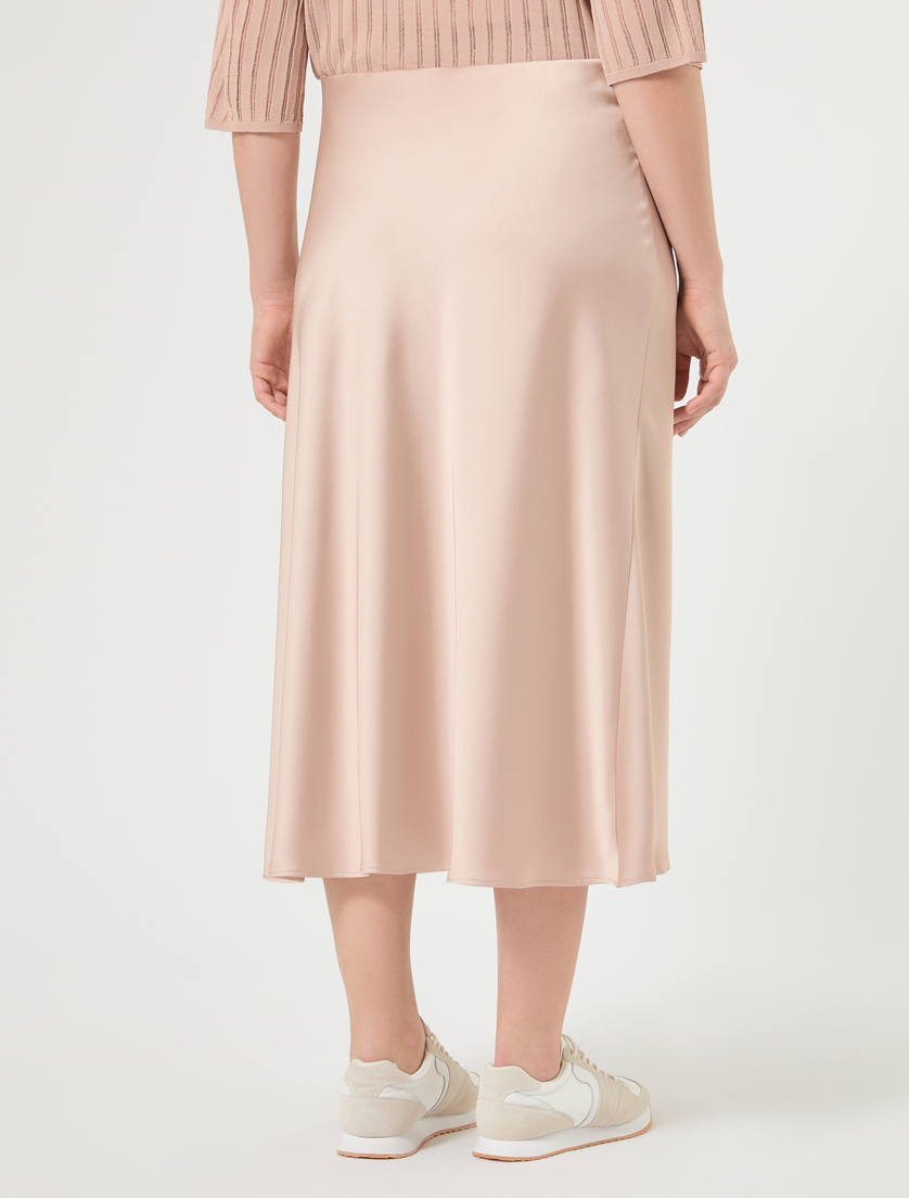 Fluid satin skirt - ANTIQUE ROSE - Marina Rinaldi - 4