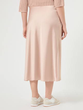 Fluid satin skirt - ANTIQUE ROSE - Marina Rinaldi - 4