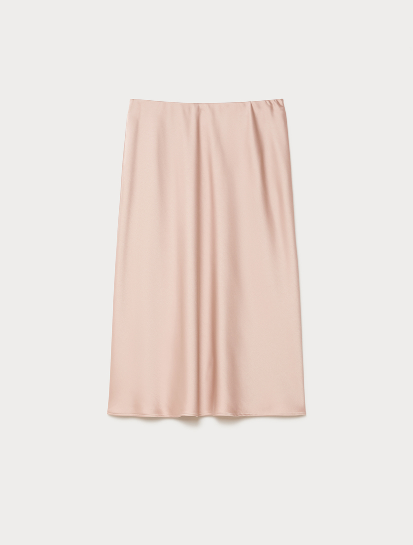 Fluid satin skirt - ANTIQUE ROSE - Marina Rinaldi