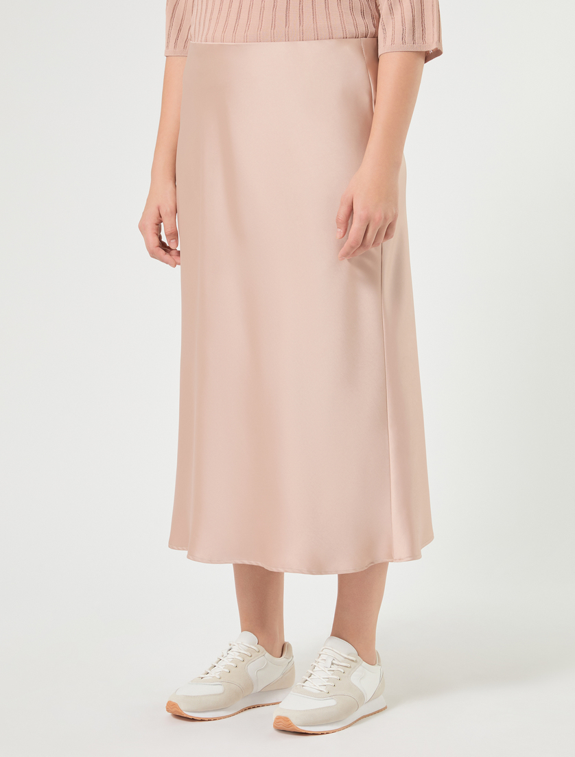 Fluid satin skirt - ANTIQUE ROSE - Marina Rinaldi - 3