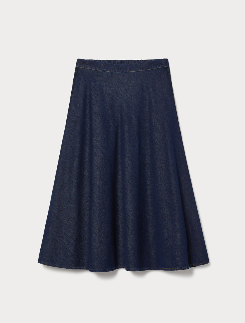 Jupe en denim avec broderie - BLEU NUIT - Marina Rinaldi