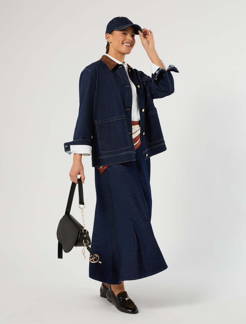 Embroidered denim skirt - Marina Rinaldi