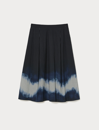 Poplin skirt - BLUE/BLACK - Marina Rinaldi - 1