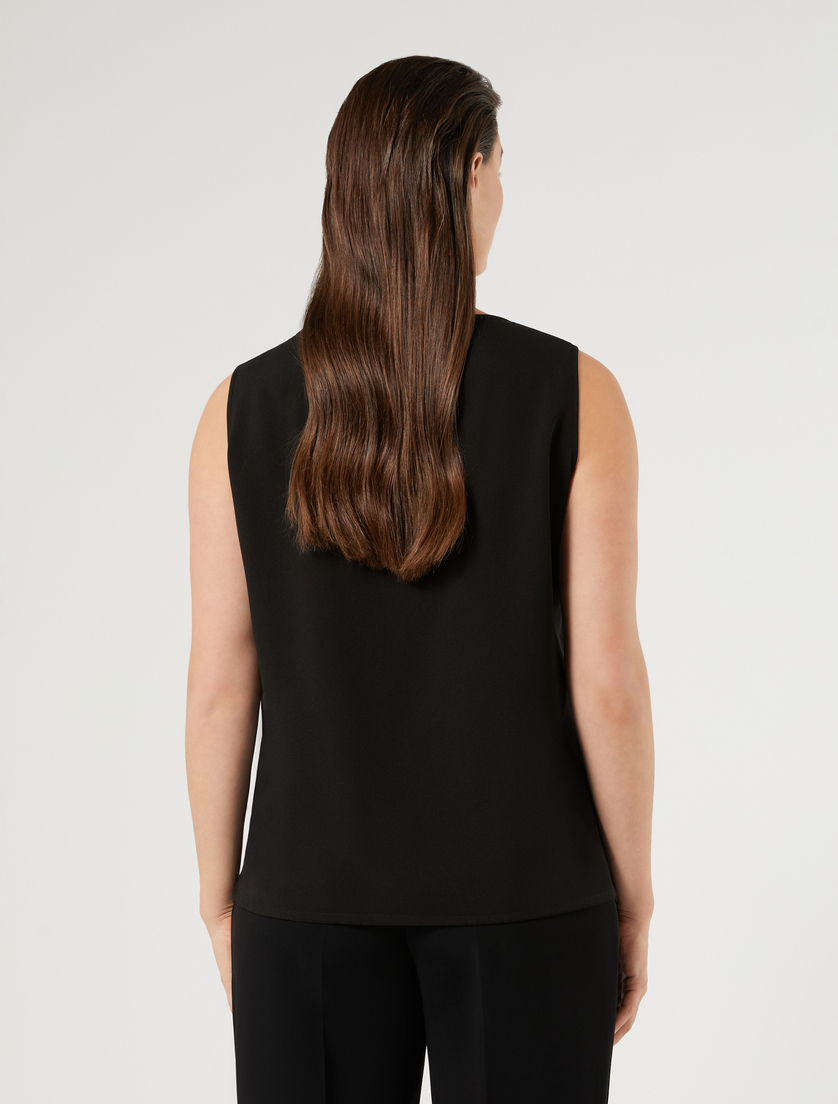 Flowing crêpe top - BLACK - Marina Rinaldi - 4