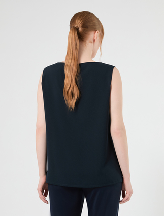 Flowing crêpe top - ULTRAMARINE - Marina Rinaldi - 4
